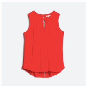 Red Quin Keyhole Crochet Top